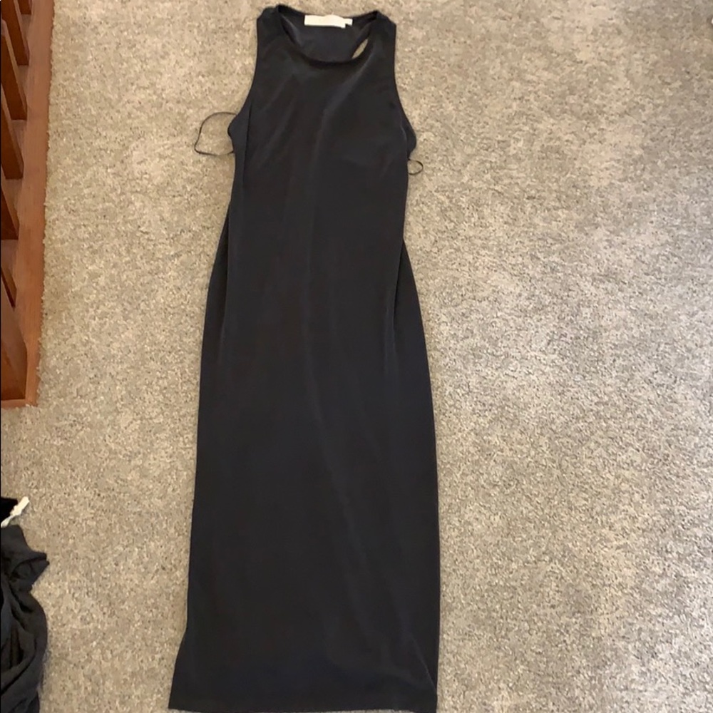 Gray slinky tank top dress